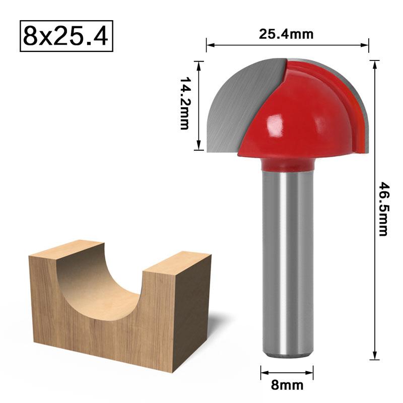 1/5 stück 8mm Schaft Doppel Kanten Holz Router Bit Wolfram Hartmetall Cove Box Router Bit Holzbearbeitung Fräser 8*25.4 rot