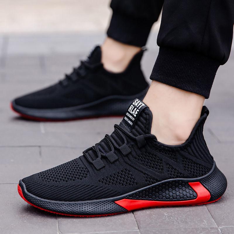 Herren Sneaker Atmungsaktives Mesh Freizeitschuhe Schwarz Weiß Plateauschuhe Mode Sneaker Luxus Herrenschuhe Tennis Herren Größe 39-44 42 schwarz