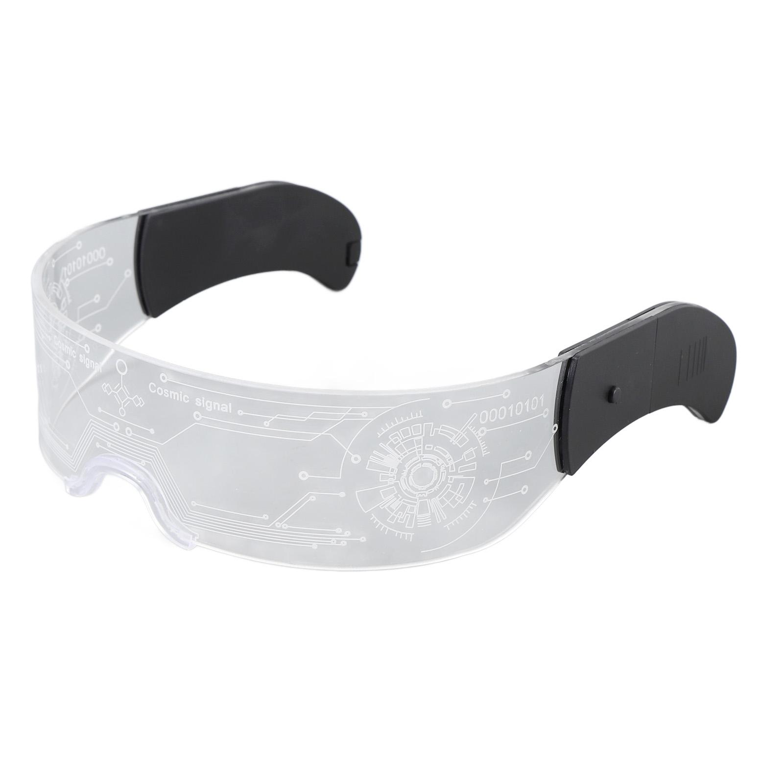 LED Visor Brille 7 Farben 4 Modi Leuchtende Cyberpunk Futuristische Brille für Party Cosplay Musik
