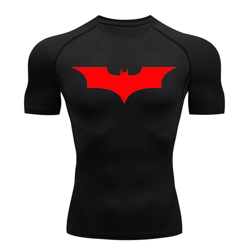 Kompressionsshirt Herren Kurz Lauf T-Shirt Fitnessstudio Sporttop Schnelltrocknend Atmungsaktiv Schwarz Fitness Sportbekleidung Bodybuilding Kleidung S
