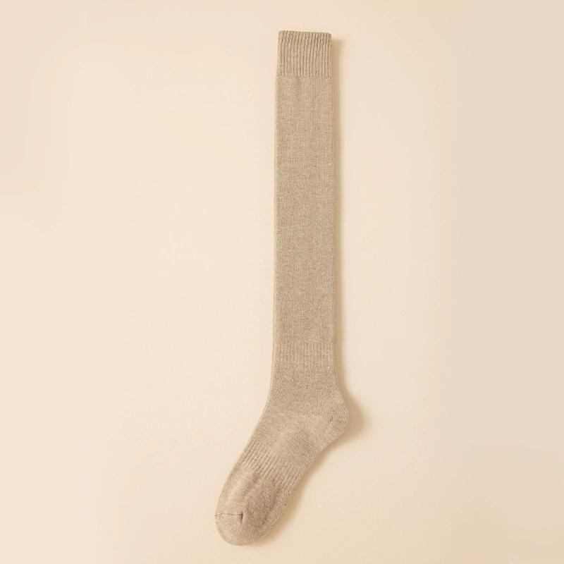 Winter Warme Lange Socken Rohr Dicke Hohe Rohr Über Knie Knie-Länge Strumpfwaren Socken Terry Einfarbig Frauen Verdicken wade Socken 1 pair khaki