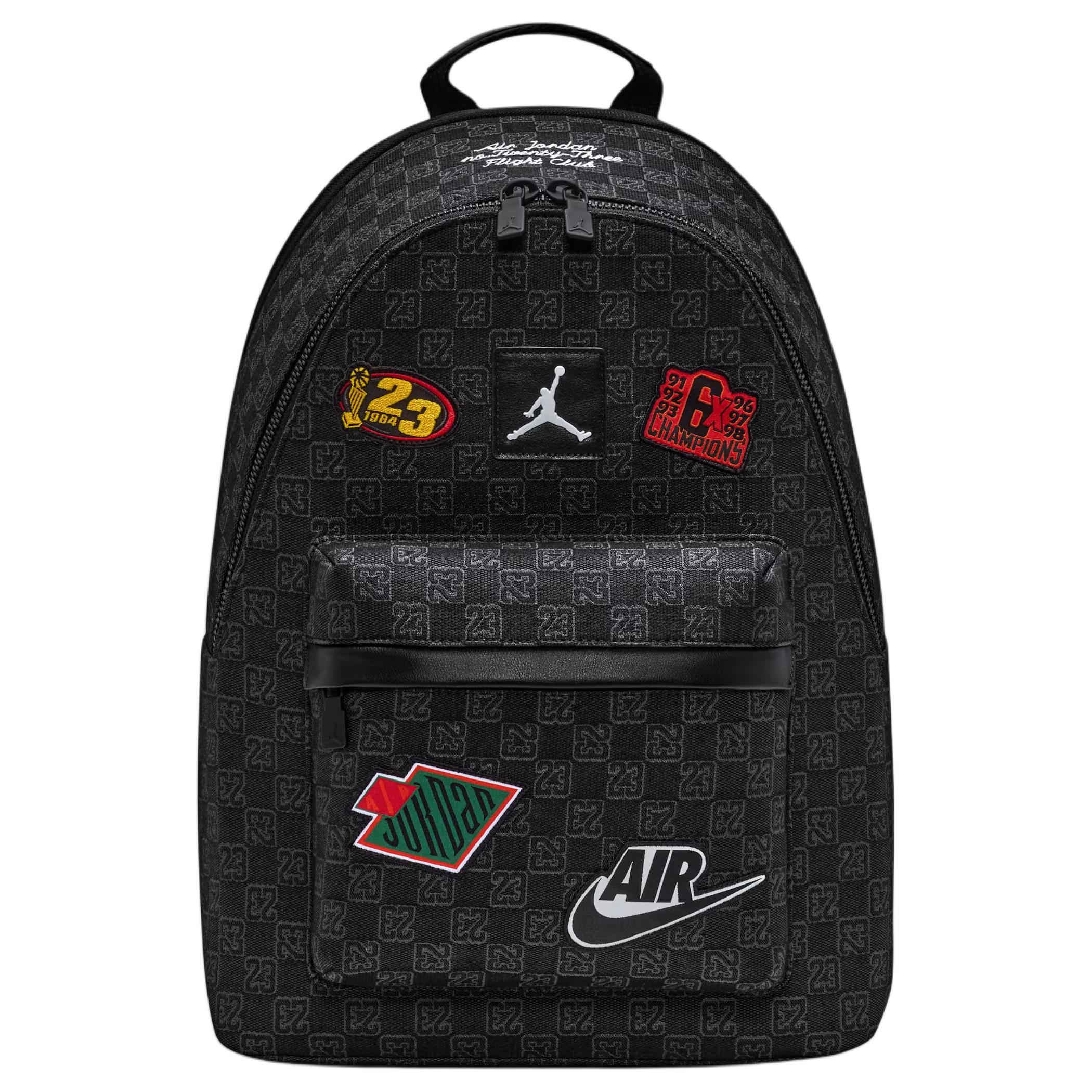 Jordan Monogram 20L Gewebtes Buchstabenmuster Polyester Rucksack Unisex Rucksack Schwarz MA9155-023 Black