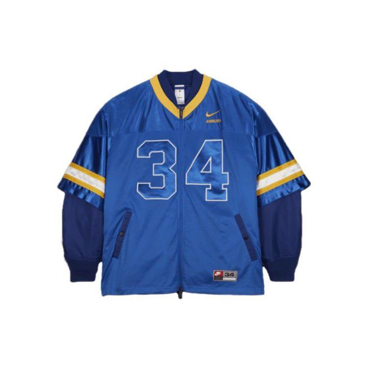Nike Ambush Kollaboration SS23 American Retro Loose Baseballkragen Layering Jacke Unisex Jacke Blau DX6917-455 M