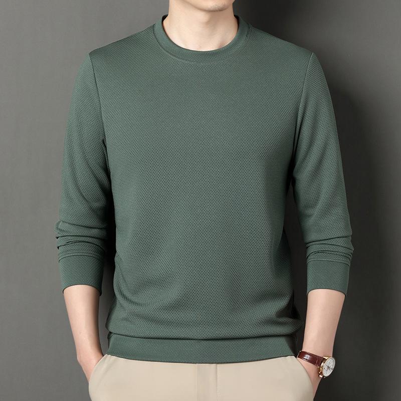 Sweatshirts für junge und mittlere Männer Frühling und Herbst Lockere Rundhals-T-Shirts für Herren mit langen Ärmeln im koreanischen Stil Trendy Tops Bottoming Shirts L