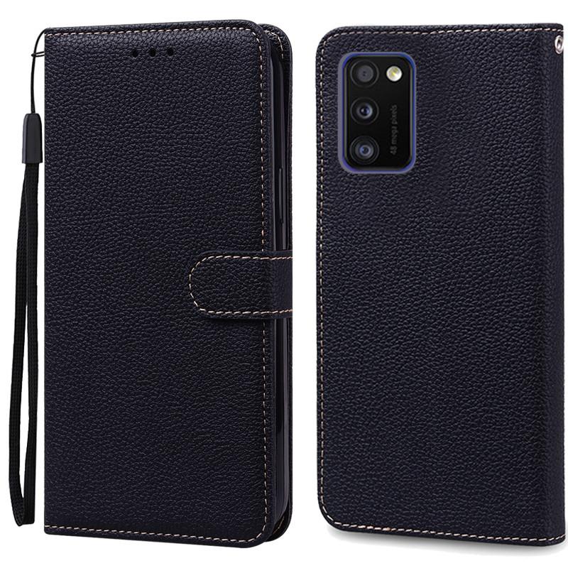 A41 Hülle Für Samsung Galaxy A41 Hülle Brieftasche Leder Klapphülle Für Samsung A41 A 41 Hülle A415F Weiche Silikonhülle Coque Fundas For Samsung A41 schwarz