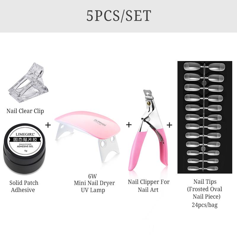 5g Solid Nail Tips Gel Transparent Soak Off UV LED Nail Art Gel Lack Funktion Gel UV Lampe Nagelverlängerungskits Solid Gold Hundefutter