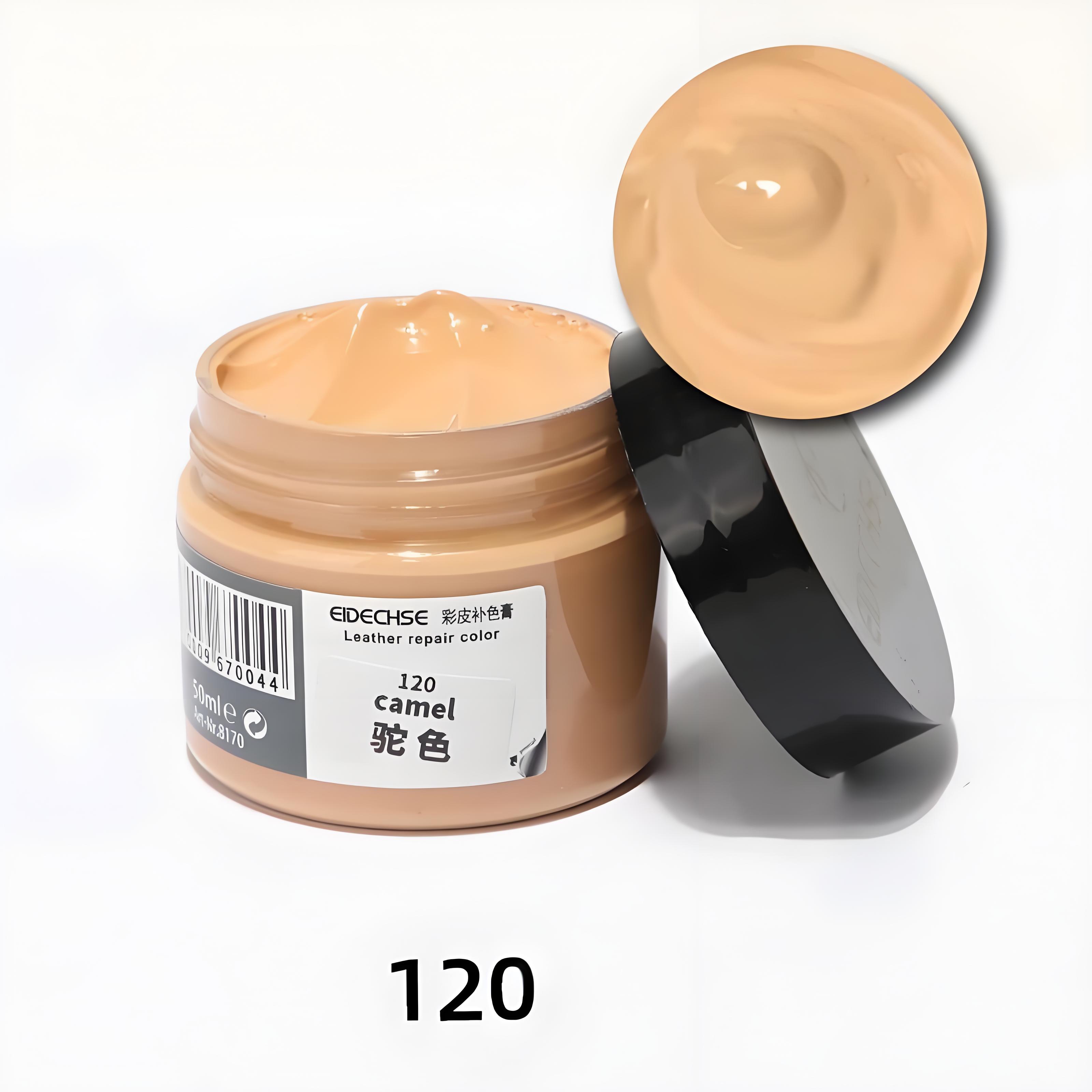 50 ml Lederreparaturcreme, Füllmasse, Lederrestaurierung für Schuhe, Autositz, Sofa, Mäntel, Löcher, Kratzer, Risse, Wiederherstellung der Reparaturfarbe kamelfarben