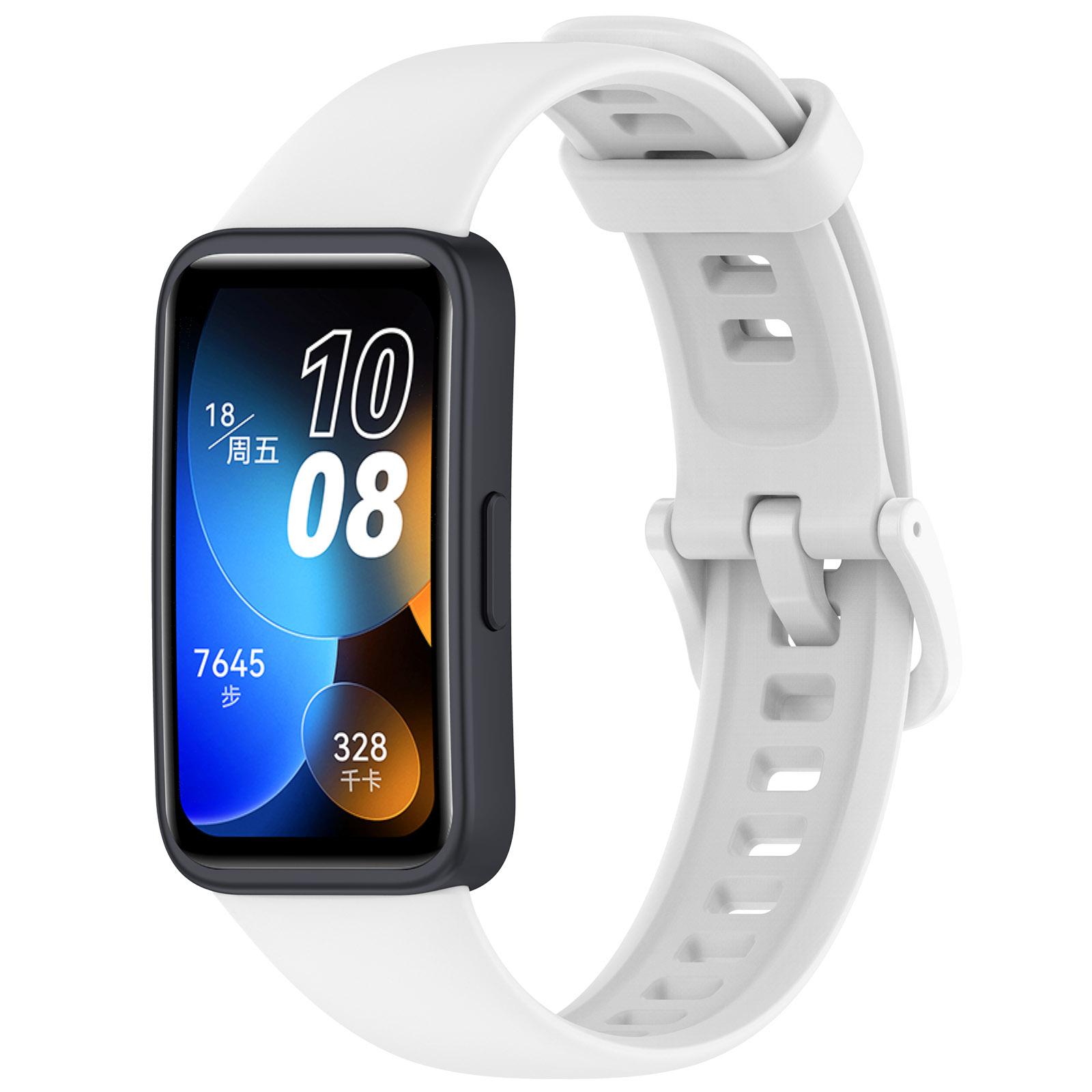 Silikonarmband für Huawei Band 8 Armbandzubehör SmartWatch Ersatzarmband Armband Correa Armband für Huawei Band 8 For Huawei Band 8 weiß