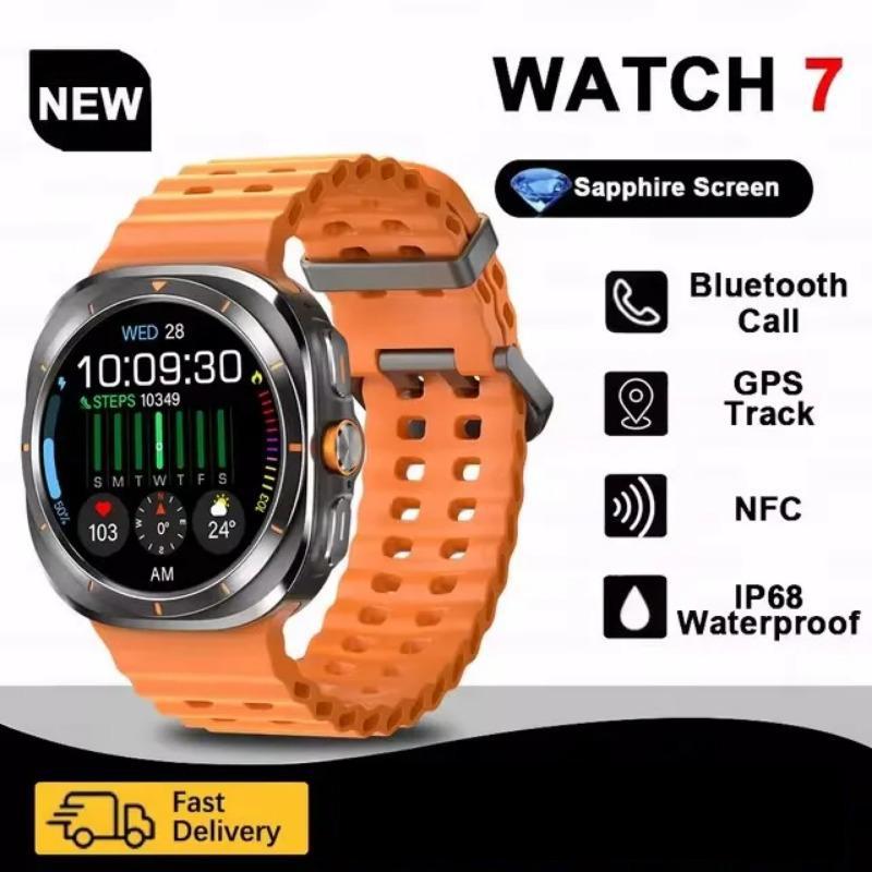 2024 Neue Smart Watch 7 Ultra für Männer AMOLED-Bildschirm Multifunktions-Sport-Fitness-Tracker Gesundheit Damen Smart Watch Galaxy Watch 7 Ultra orange