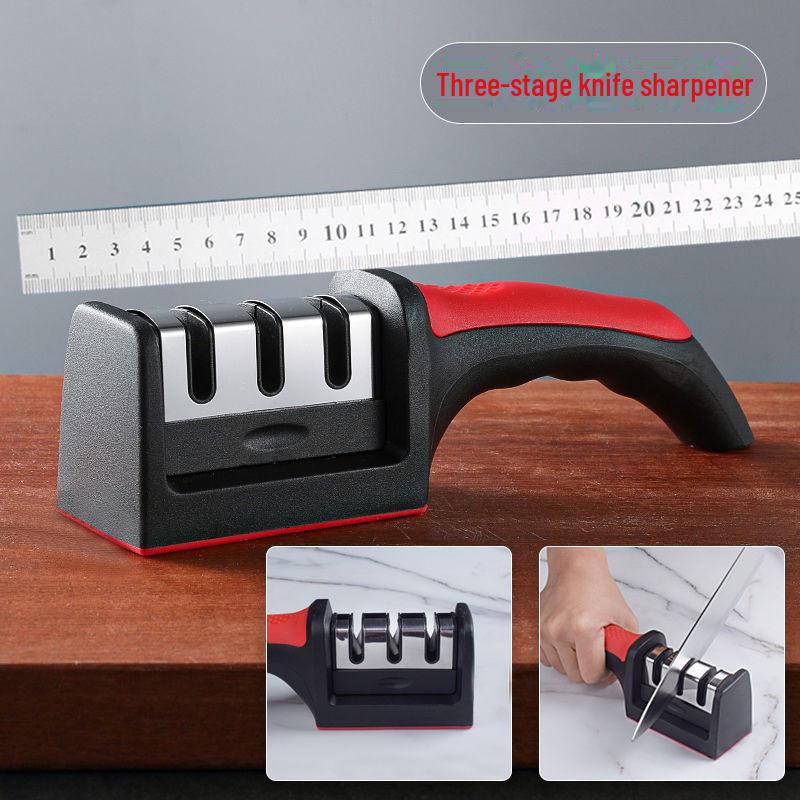 Vierstufiger Messerschärfer: Schnelles 5-Sekunden-Schärfen für Küchenmesser und Scheren mit Feinschliff und vielseitiger Klingenpflege.
