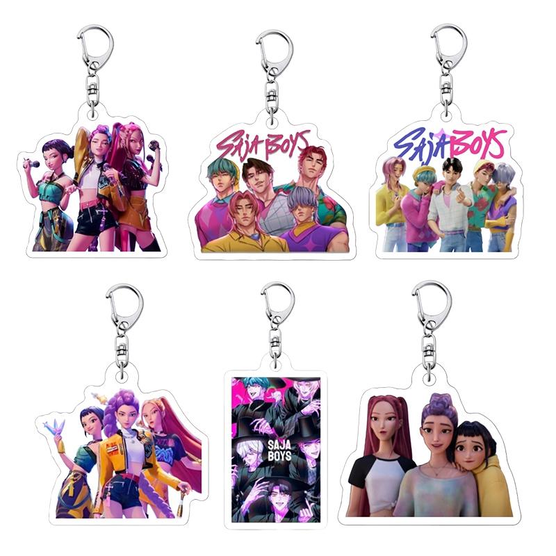 K-Pop Dämonenjäger Schlüsselanhänger Huntrix Koreanischer Anime Cartoon Schlüsselanhänger Kpop Rucksack Anhänger Ssaja Boyyys Schlüsselanhänger as picture