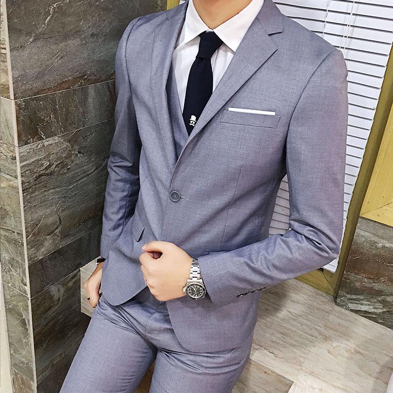 Freizeitanzug Anzug Herren Dreiteiliger Slim Fit Anzug Bräutigam Hochzeitskleid Britischer Stil XXXXXL