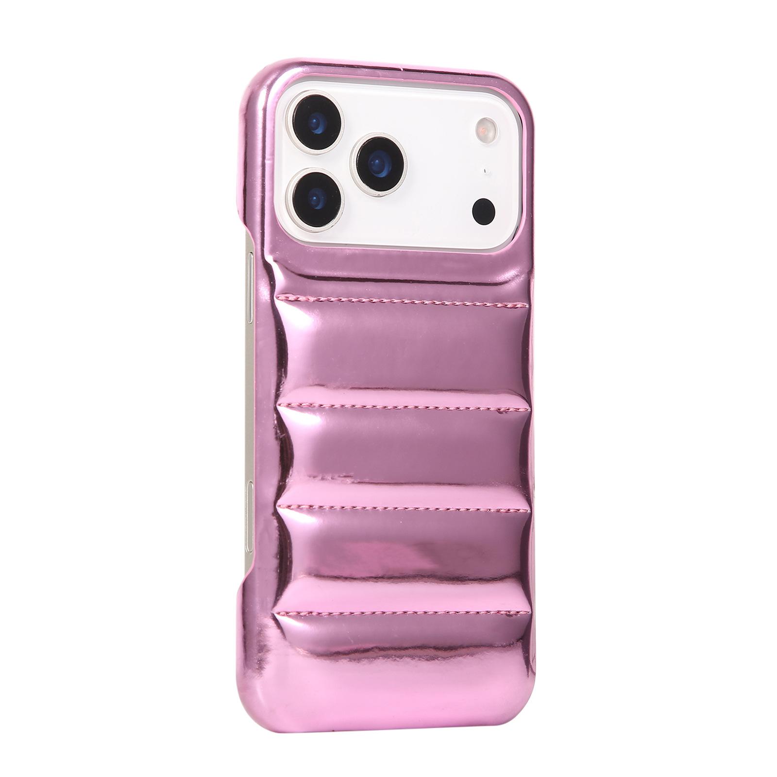 Anwendbar auf iPhone17 Handyhülle 17Pro Aurora Daunenjacke dreidimensional stoßfest Handyhülle 17Air Cartoon Laser iPhone17ProMax rosa