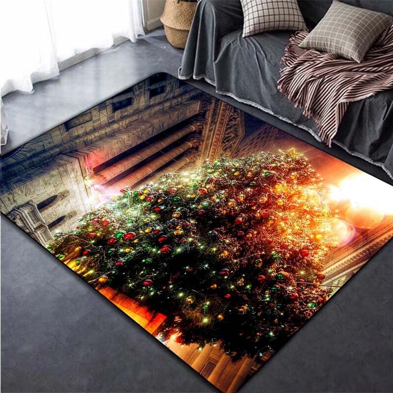 Frohe Weihnachten-Teppiche, 3D-große Fußmatten für Wohnzimmer, Schlafzimmer, Dekorteppich, weicher Kinderzimmer-Spielbereichsteppich 160cm x 230cm