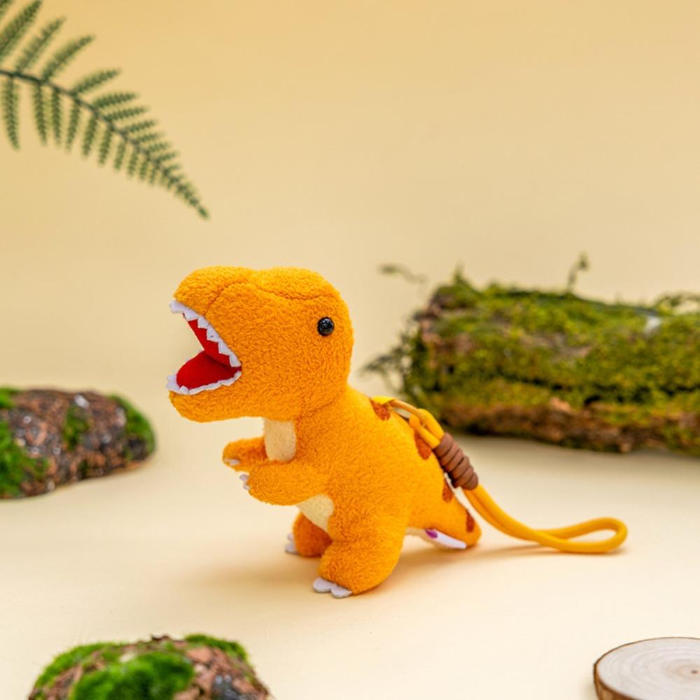 17cm Dinosaurier Schlüsselanhänger Cartoon Tasche Anhänger Tier Schlüsselanhänger Langhals Dinosaurier Tyrannosaurus Rex Tier Geburtstagsgeschenke orange