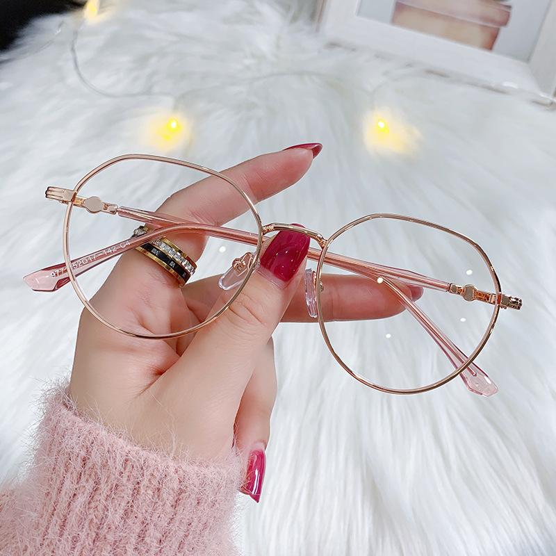 Trendige Metall-Sonnenbrille Ultraleichter Rahmen Blaulichtfilter-Brille Internet-Berühmtheit Myopie Speziell geformte Brille -1.5