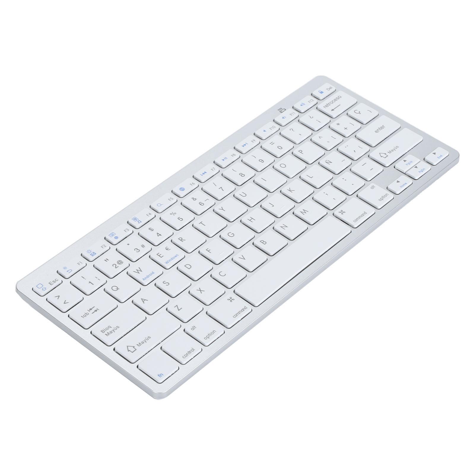 78 Tasten Spanische Drahtlose Bluetooth Tastatur Dünn Leicht Leise Spanische Bluetooth Tastatur für