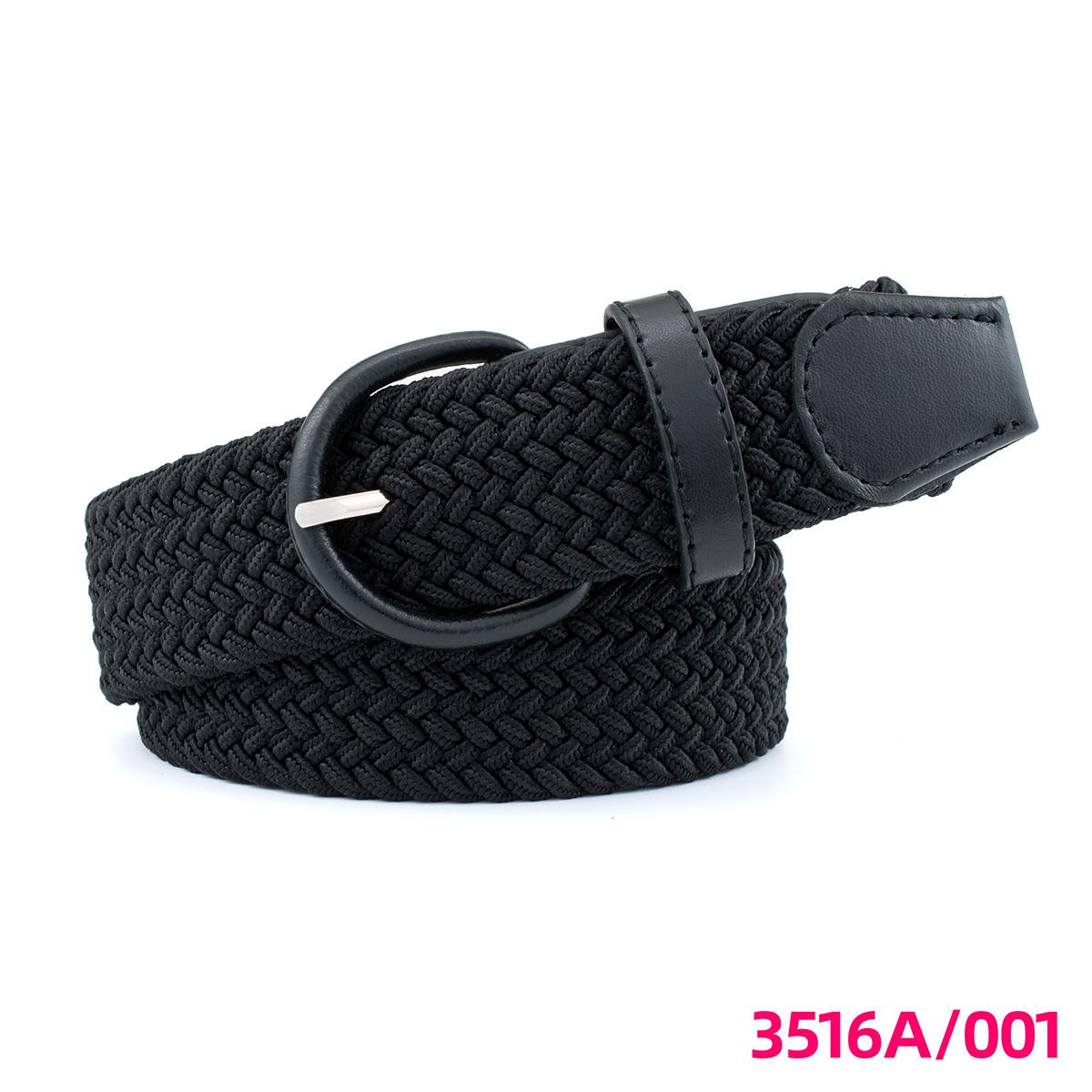 Damen Canvas Gürtel Koreanische Version Anti-Metall Allergie Webgürtel Elastischer Gürtel Canvas Damen und Herren Allgemein Dornschließe Lässig Allround 105CM schwarz