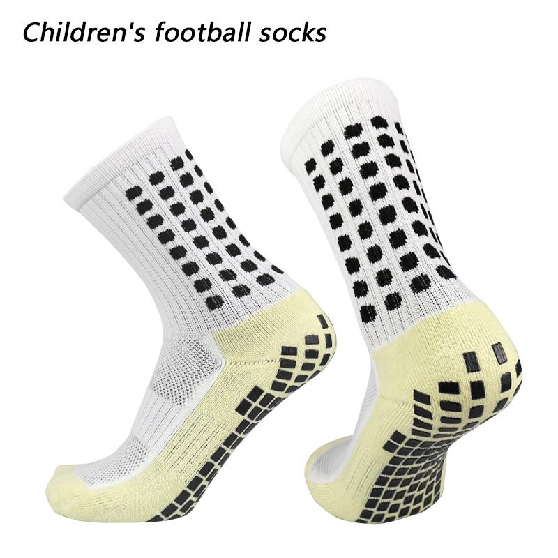 1 Paar Größe 35–40 Kinder Teenager Atmungsaktive Sport-Fußballsocken Outdoor-Sport Rutschfeste Fußballsocken mit Silikongriff 1 pairs weiß