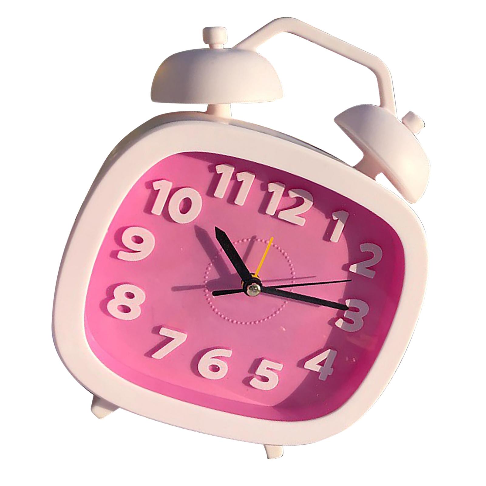 Doppelglocken Wecker Laut DIY Batteriebetrieben Vertikaler Wecker für Kinder Studenten Schlafzimmer Rot rot