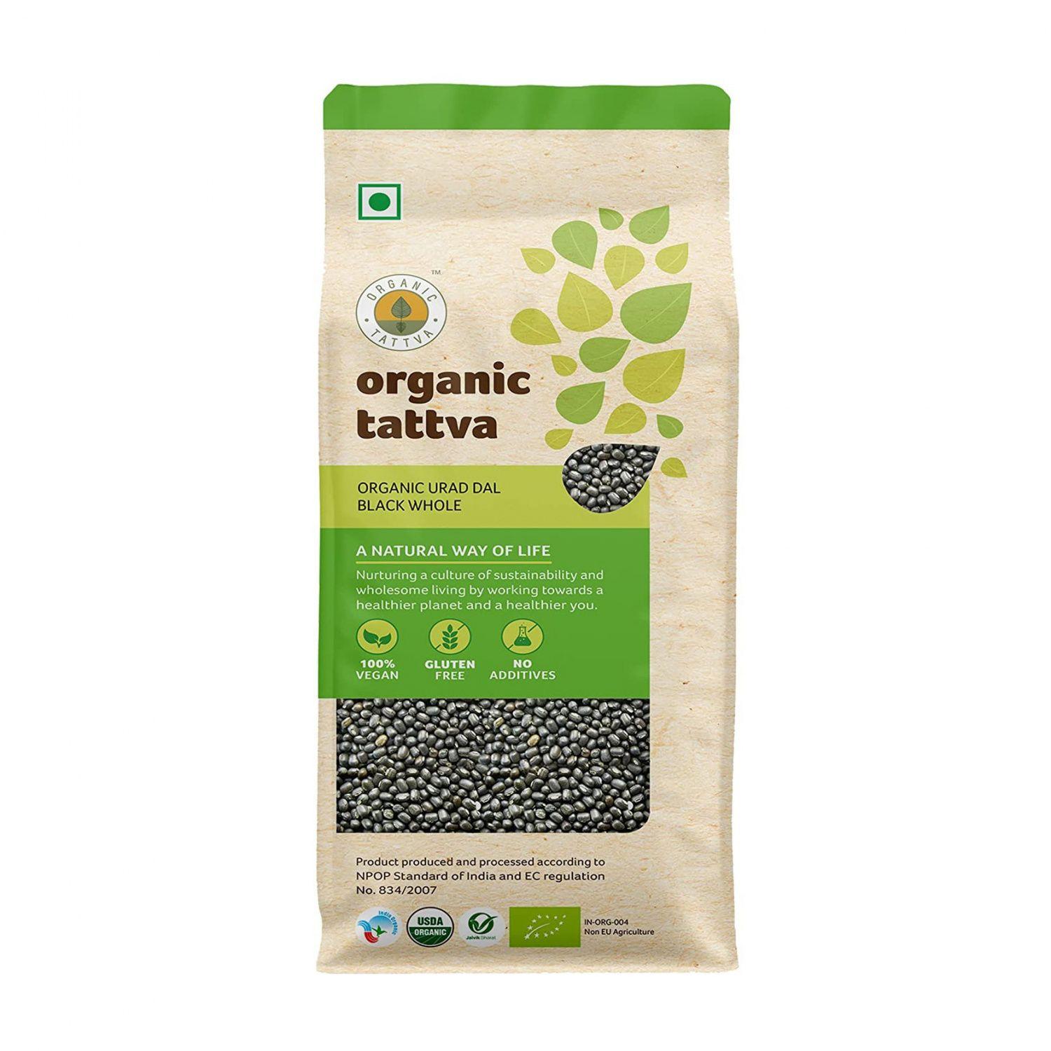 Bio-Schwarz-Urad-Dal, ganz (500 gr), Bio-Urad Dal Black Whole, Bio-Tattva