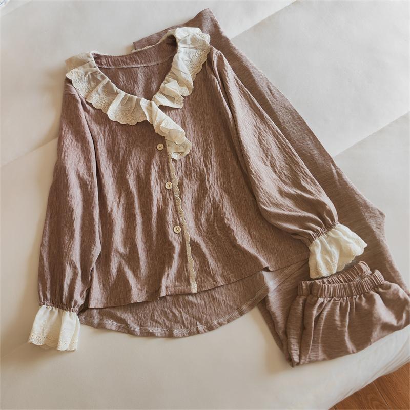 Damen Langarmhose Weicher Pyjama, Einfarbiger Pyjama, Damen Schlafzimmer Hauskleidung, Damen Dünner Pyjama XXL