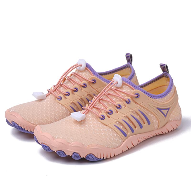 Männer Barfuß Aqua Schuhe Frauen Strand Wasser Schuh Schnell Trocken Schwimmen Sandalen Entwässerung Upstream Waten Turnschuhe Für Fitness Yoga Tauchen wandern Surfen Camping 37 rosa