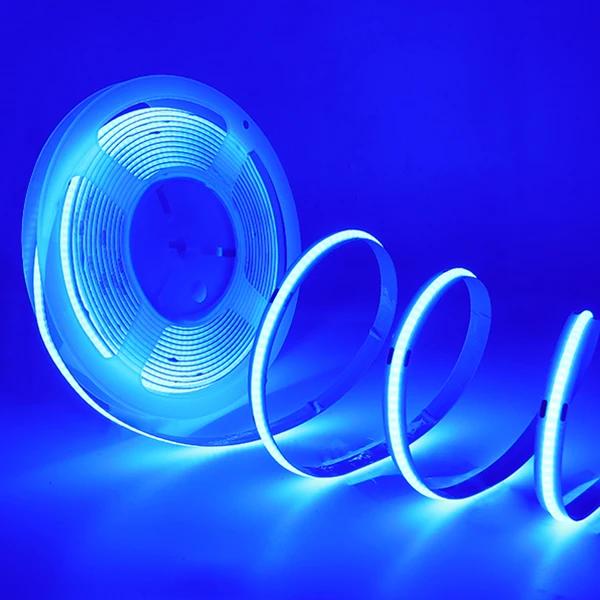 COB LED Streifen Licht 12V 24V Hohe Dichte Linear Beleuchtung 320/480LEDs/m Flexible FOB COB led Licht Band RA90 Warm Natur Kalt Weiß DC12V 320Leds 4M blau