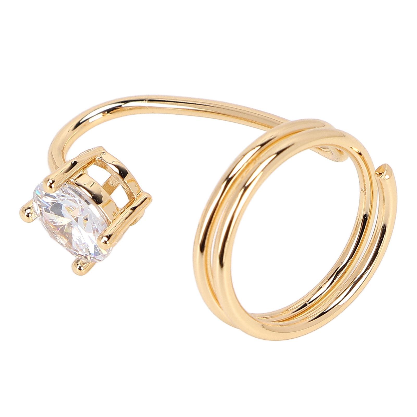 Damen Finger Nagel Ring Strass Fingernagel Ring Dekoration für Damen Dame Mädchen3059 Gold