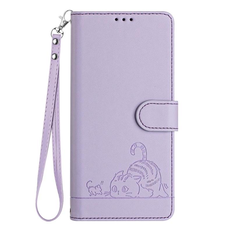 Für T-Mobile T Phone 3 Hülle Leder Flip Wallet Diebstahlschutz Bürstenhülle auf sFür Etui T-Mobile T Phone 3 TPhone3 Revvl 8 Hülle Capa T-Mobile Revvl 8 licht lila