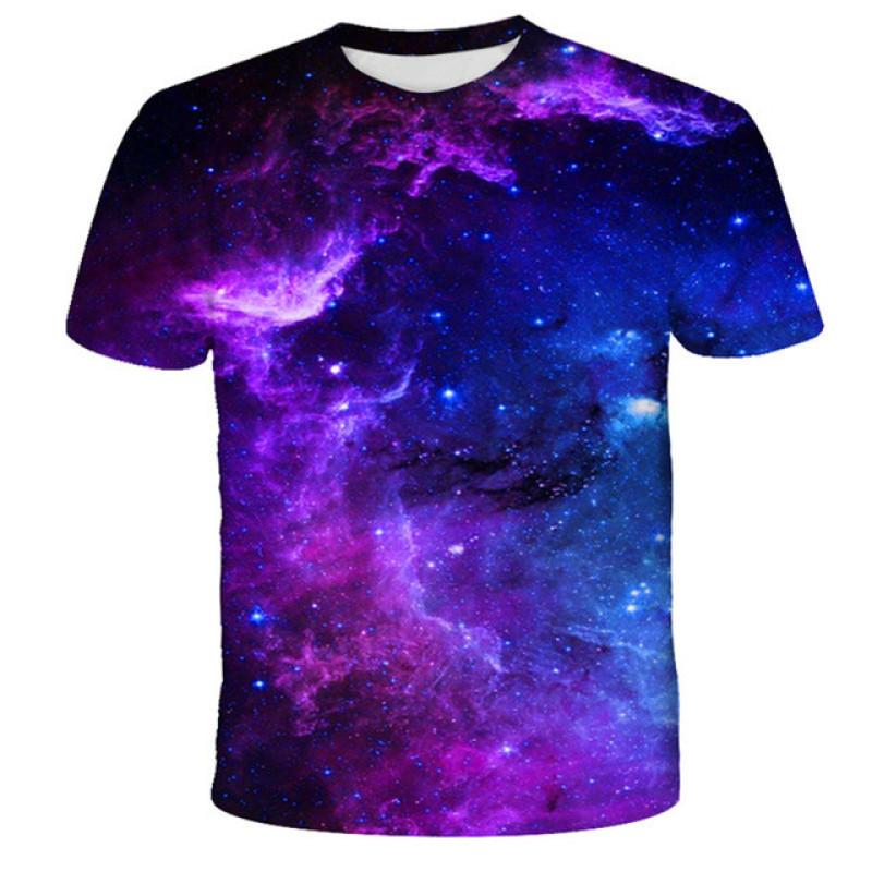 3D-Druck-T-Shirts für Kinder, Jungen, Sternenhimmel, Raum-T-Shirts, kurzärmelig, Kinder-T-Shirts für Kinder, beliebte super coole Tops, Streetwear 160