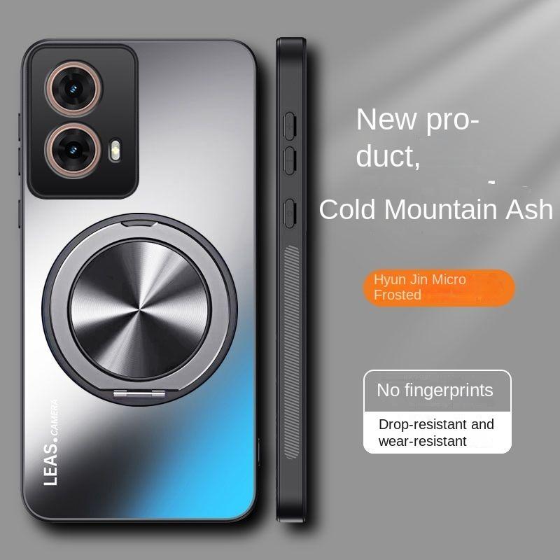 Für Motorola Moto Edge 50 40 30 Neo Hülle Hart Matt Mit Ringständer Magnetische Schutzhülle Rückseitige Abdeckung Für Moto edge 50Pro Ultra Fusion For Edge 50 Ultra graue