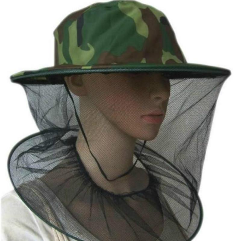 Camouflage Anti Moskito Angeln Hut Mit Net Mesh Kopf Abdeckung Fischer Hut Maske Gesicht Schützen J19