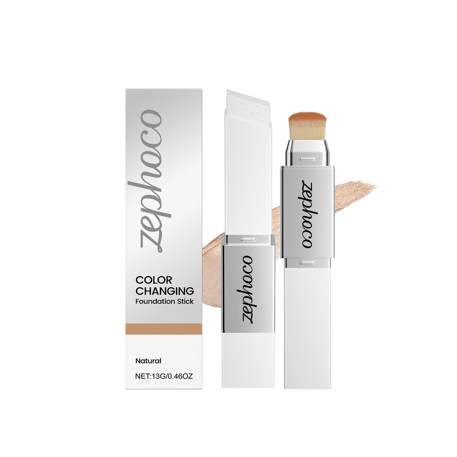 ZEPHOCO 2 in 1 Farbverändernde Foundation Make-up Stick Lang Anhaltendes Feuchtigkeitsspendendes Make-up Hohe Deckkraft Make-up Koreanisch Natural color