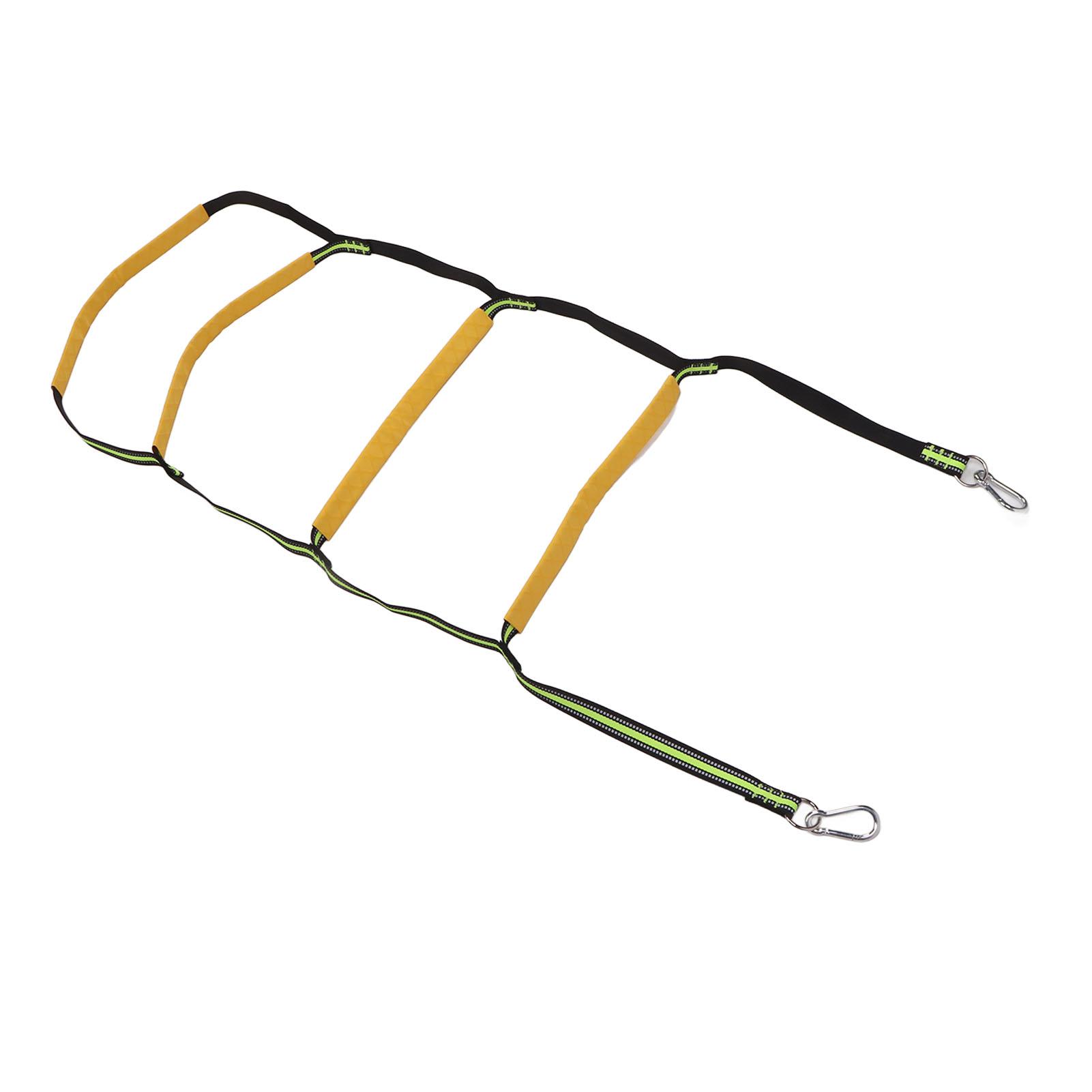 Boots-Strickleiter, 4 Stufen, faltbar, tragbar, Seil-Einstiegsleiter für Schlauchboot, Kajak, Motorboot