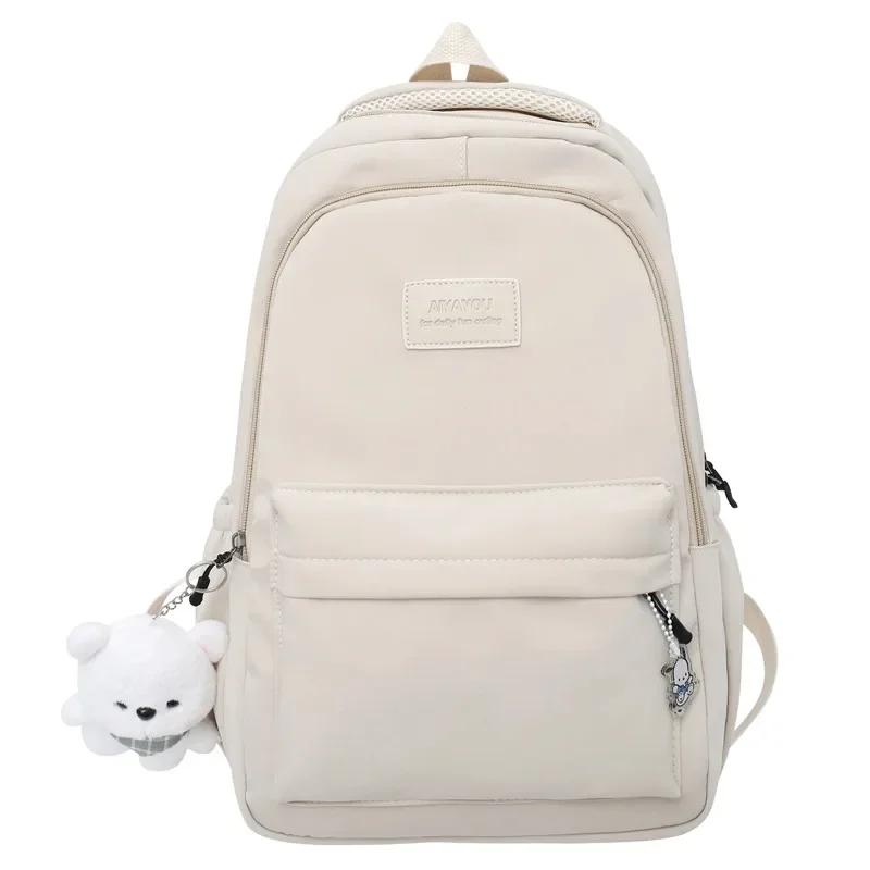 Rucksack für Mittelschüler Wasserdichte Schultaschen für Mädchen Laptop Bücher Schreibwaren Große Organizer-Taschen weiß