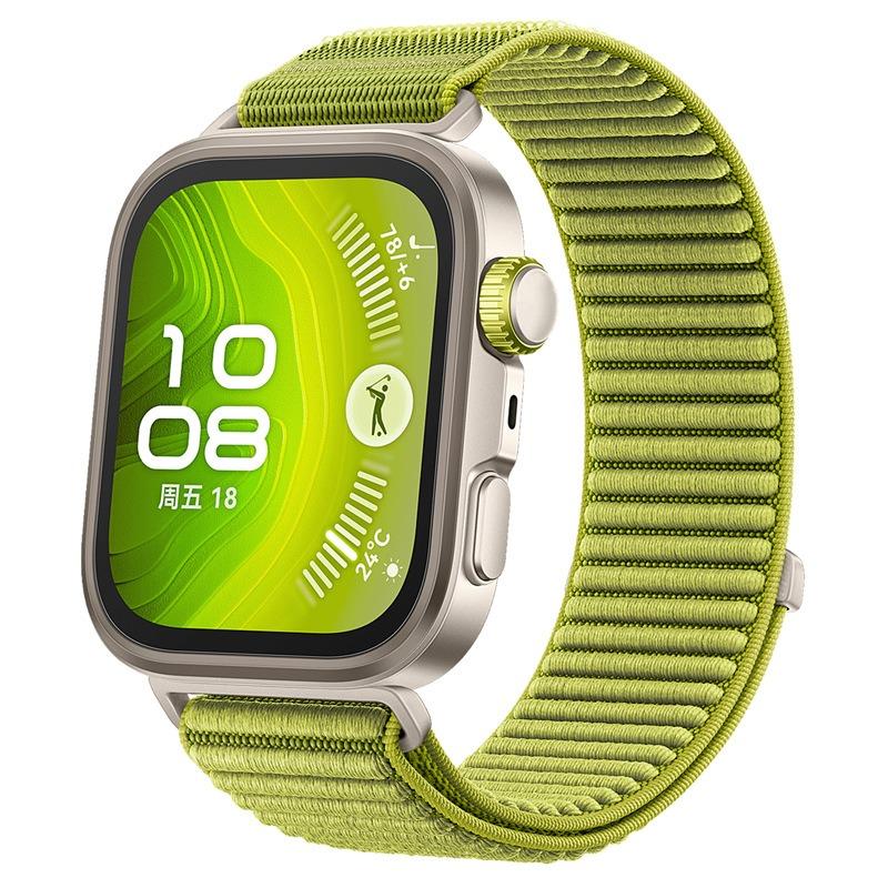 Nylon-Schlaufenarmband für Huawei Watch Fit 3/4/4 Pro Geflochtenes Atmungsaktives Armband Offizielles Uhrenarmband für Huawei Watch 4 Pro/Fit 4 Armband For Huawei Fit 4 Pro grün