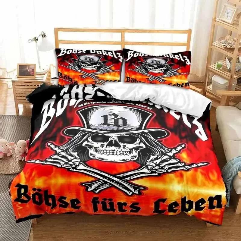 Band Böhse Onkelz Doppelbettwäsche-Set Ganzjahres-3-teiliges Bettbezug-Set Bettdeckenbezug für Doppel- und Kingsize-Betten Bettbezug Bett US Twin(172*218cm)3pcs