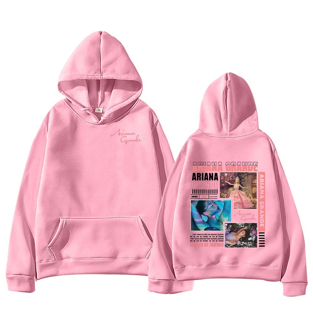 Ariana Grande Hoodies Glinda Die Gute Böse Pullover Männer Frauen Niedliche Kleidung Übergroßes Sweatshirt Neu Langarm Mode Kapuzenpullover XS rosa