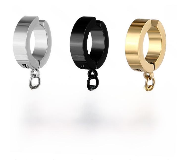 Europäische und amerikanische Titanstahl Kreuz Ohrklemmen Ohrringe - Herrenmode, Hip-Hop Trendschmuck silber
