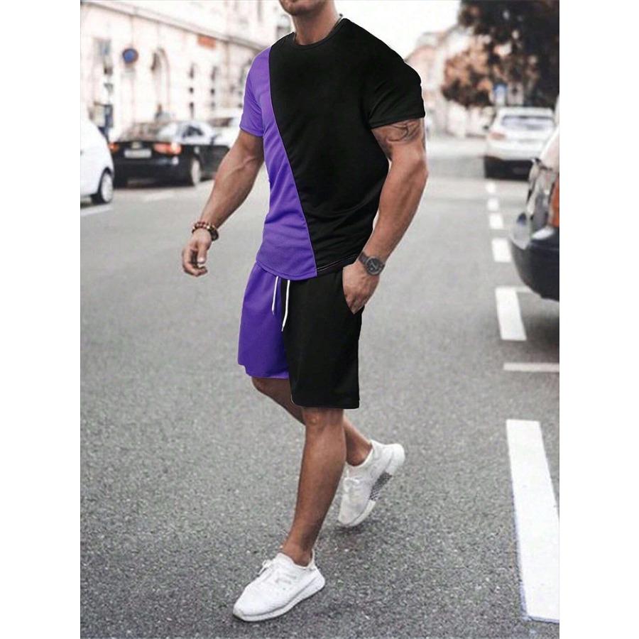 Herren T-Shirt und Shorts Set Sommer Herren Top Alltag Casual Herren Oversized T-Shirt Outdoor Street Fashion Herren Sporthose XXXL