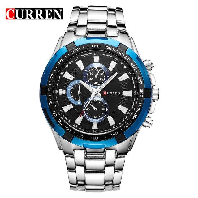 CURREN Marke Luxus Uhren Männer Sport Business Casual Quarz Armbanduhren Militär Armbanduhr wasserdicht 8023 blau