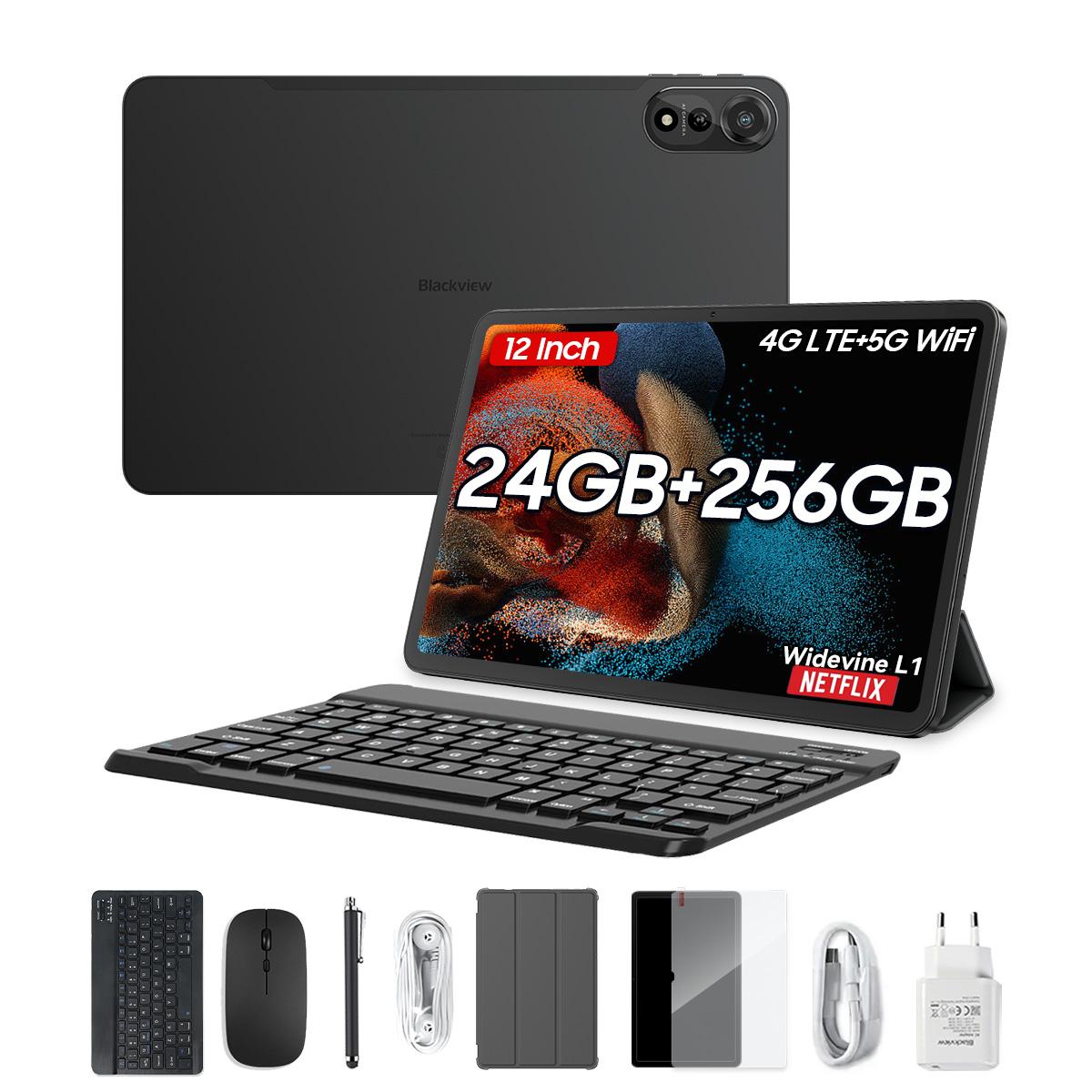 Blackview MEGA 2 Android 15 4G Tablet 12 Zoll 24GB/36GB RAM 256GB ROM Widevine L1 24+256 grau