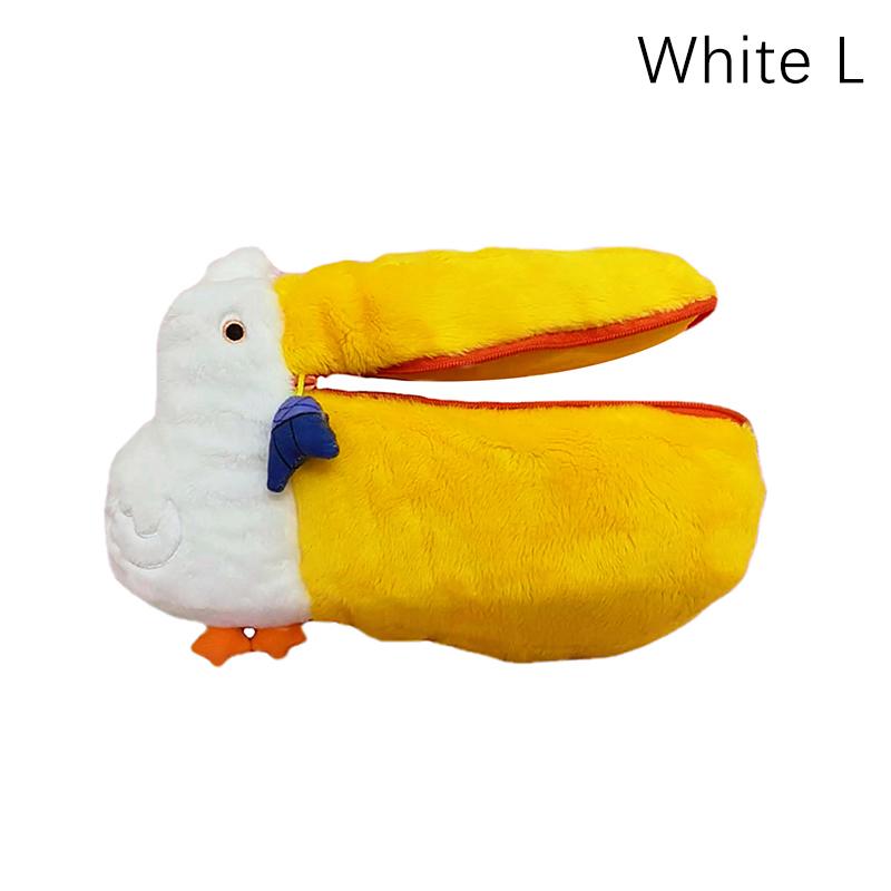 Pelikan Niedliche Federmäppchen Plüsch Make-up Tasche Stiftetasche Aufbewahrungstasche für Schreibwaren Null-Geldbörse Cartoon Mäppchen Schulsachen as the picture