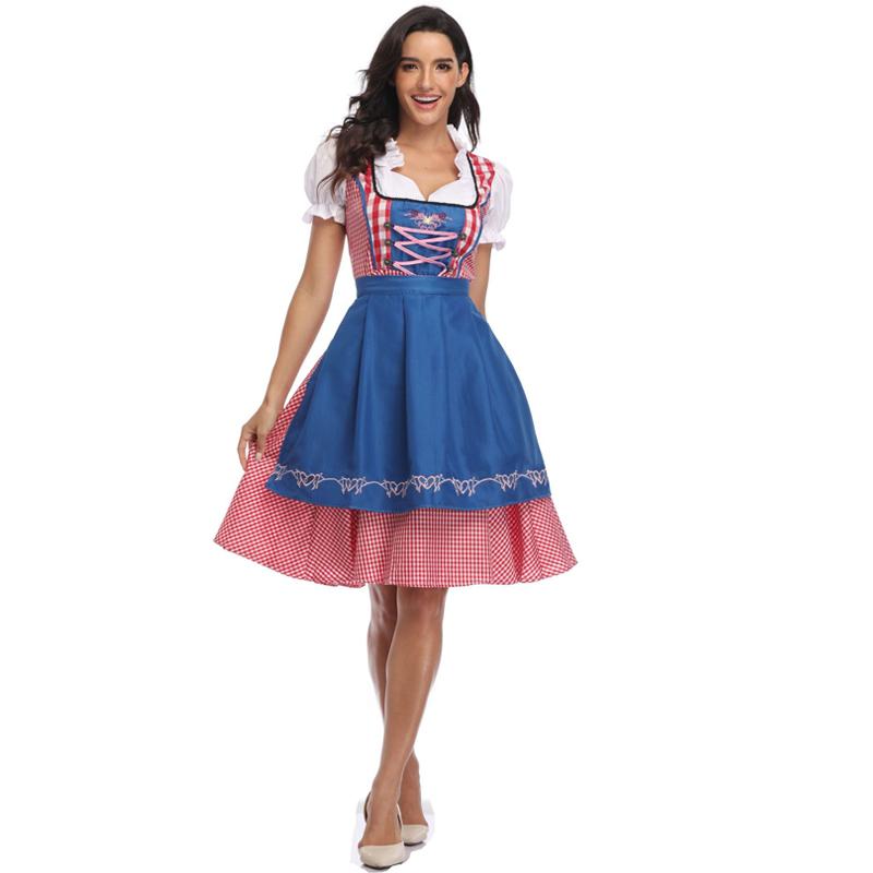 Deutsches bayerisches Dirndl-Kleid, Oktoberfest-Kostüm, Biermädchen-Kostüm 2XL