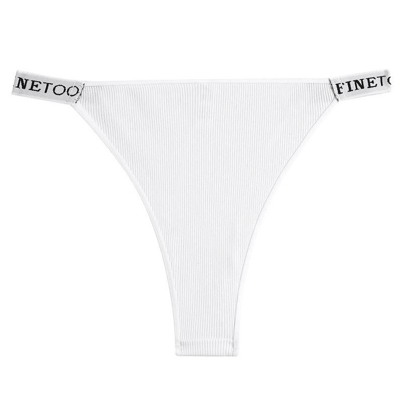All of Me Damen-Höschen aus Baumwolle, sexy Höschen, Tanga, Unterwäsche, einfarbig, Dessous für Damen L weiß