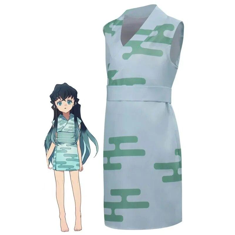 Anime Dämon Slayer Tokitou Muichirou Cosplay Kostüm Kinder Mädchen Fancy Dress Up Kind Halloween Karneval Party Tuch Verkleidung M