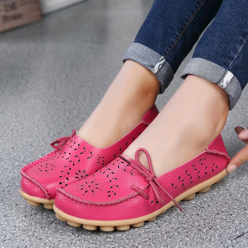 Damen Flache Schuhe Mode Damen Freizeitschuhe Atmungsaktive Damen Loafer Flacher Komfort Mama Schuhe Damen 42 pfirsich