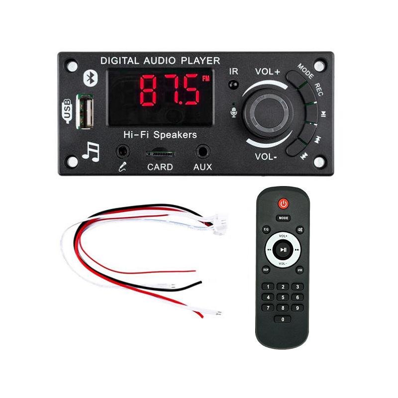2*50W DIY Digitalverstärker Bluetooth 5.0 MP3 Decoder Board Auto MP3 Musikplayer USB FM Radio TF Karte Mikrofon Aux Aufnahmemodul