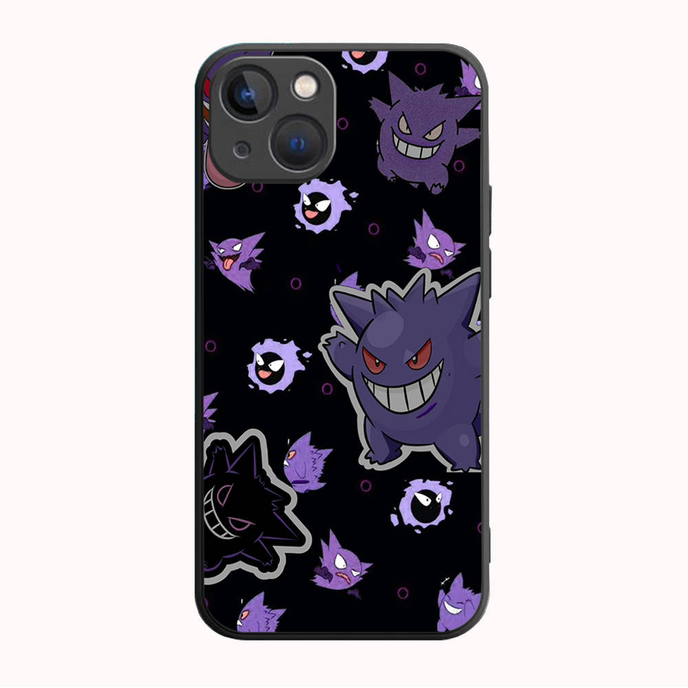 B-75 Pokemon Gengar Schwarze Hülle für Samsung S24 S23 S22 S21 S20 FE S10 Lite Ultra S7 S8 S9 Plus A05S A11 A12 A13 A15 A22 A24 A25 A32 A52 A71 5G Samsung A32 4G rehbraun